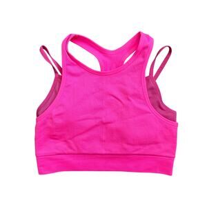 Joy Lab Electric Hot Pink Double Active Top Sports Bra - Small